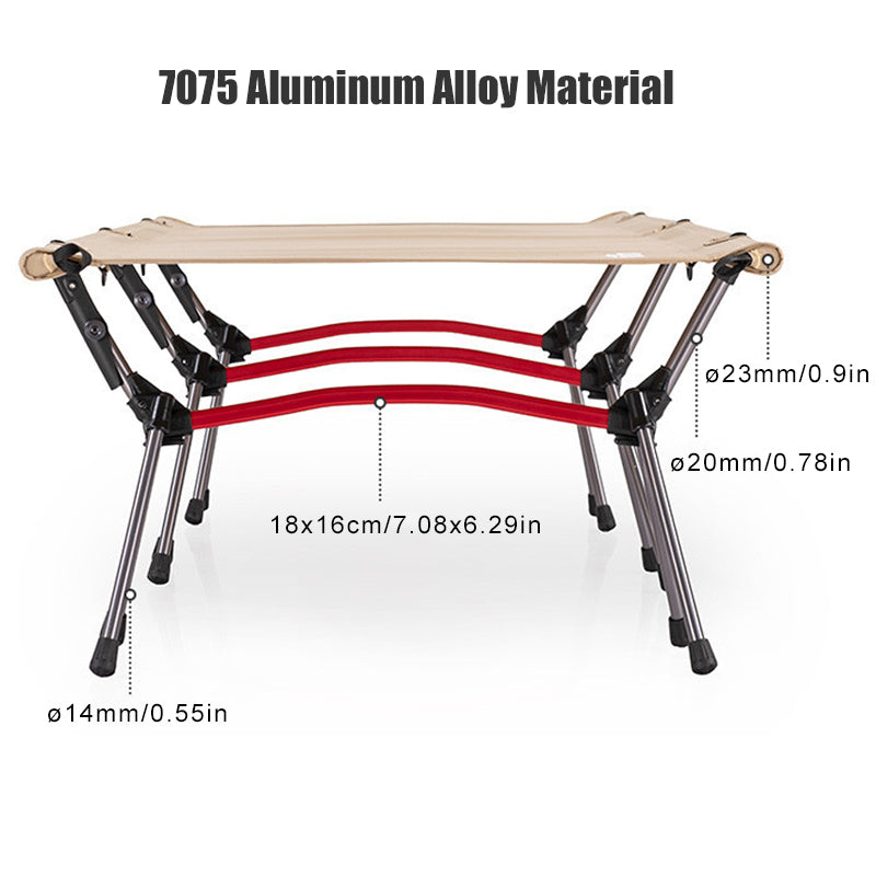 Portable Folding Bed Ultralight Aluminum Alloy Camping Cot With Leg Extenders For Outdoor Travel 2