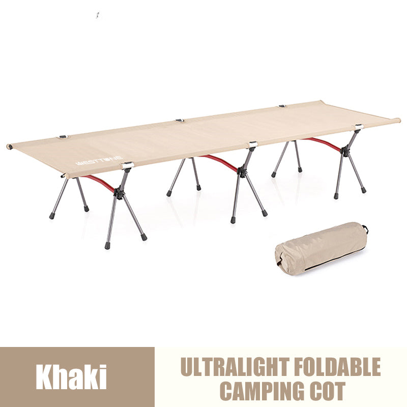 Portable Folding Bed Ultralight Aluminum Alloy Camping Cot With Leg Extenders For Outdoor Travel 7
