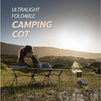 Portable Folding Bed Ultralight Aluminum Alloy Camping Cot With Leg Extenders For Outdoor Travel 5