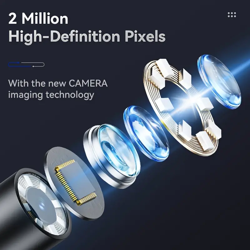 Industrial Rotary Piping Video Endoscope with 360° Articulation Inspection Camera for Car & Smartphone Inspections
