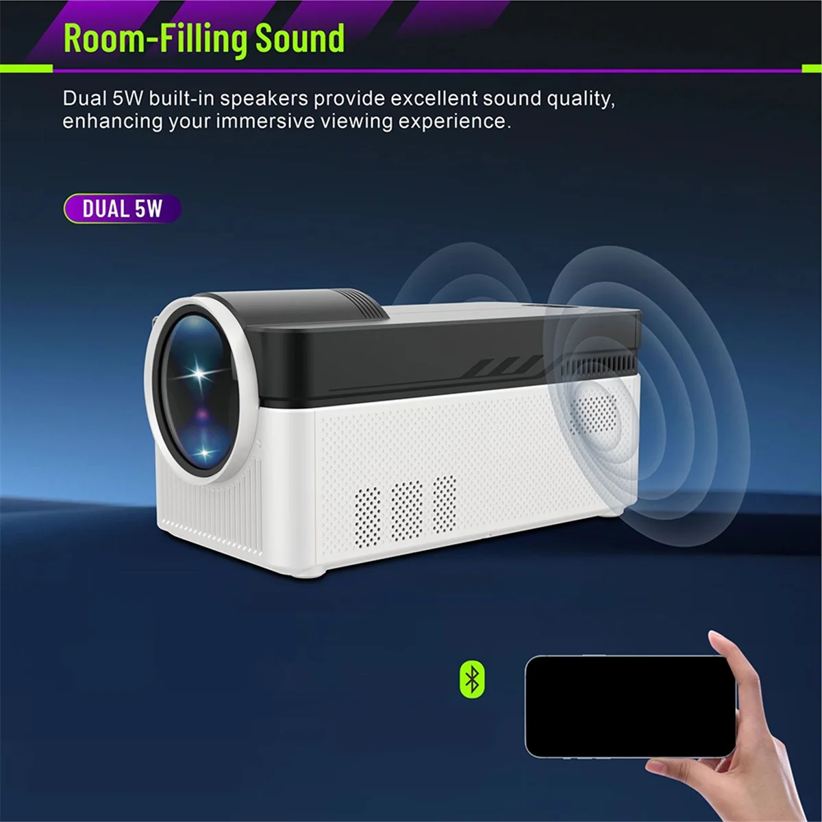 8K Supported 1080P Ultra Short Throw Projector Allwinner H716 Chip BT54 Auto Offset  Electronic Foc 2