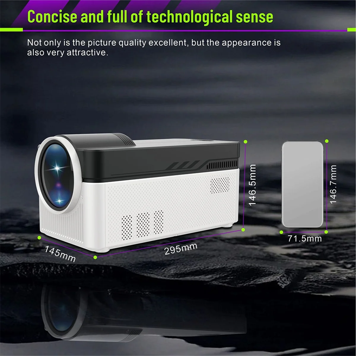 8K Supported 1080P Ultra Short Throw Projector Allwinner H716 Chip BT54 Auto Offset  Electronic Foc 3