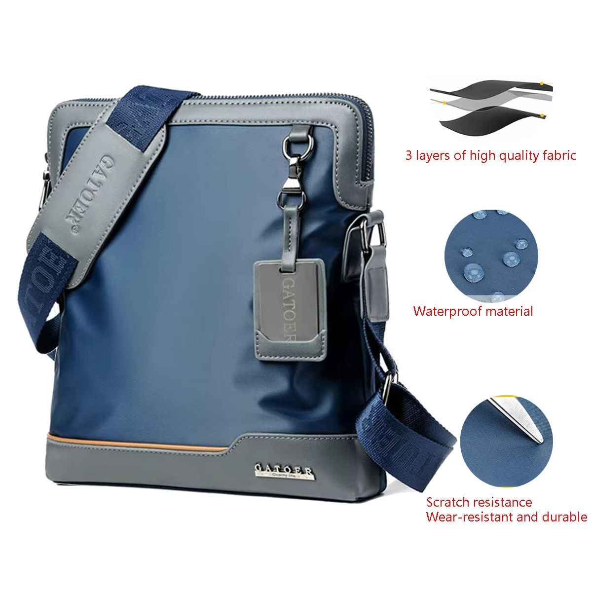 Men's Large Capacity Shoulder Bag – Durable PU Leather Crossbody with Spacious Design