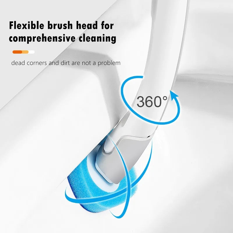 Hygienic Disposable Toilet Brush System WallMounted WC Accessory With Cleaning Liquid  Replaceable  4
