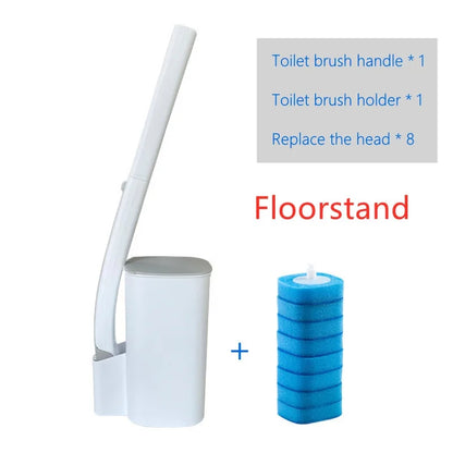 Hygienic Disposable Toilet Brush System WallMounted WC Accessory With Cleaning Liquid  Replaceable  7