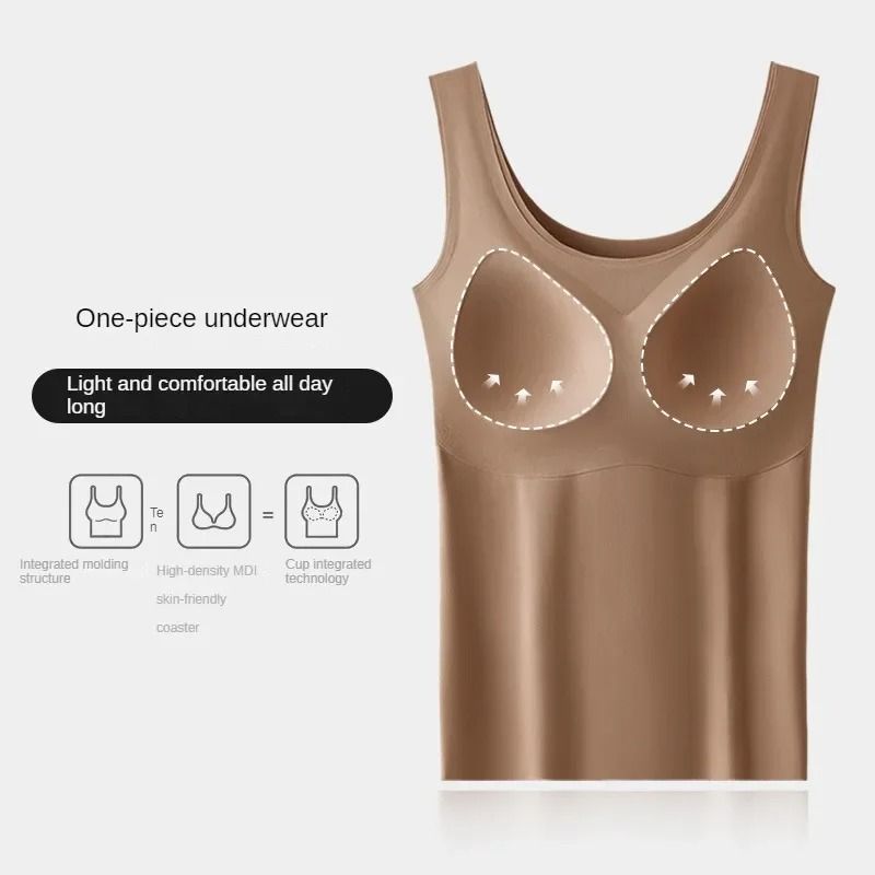 Womens Seamless Tank Top With Chest Pad 2 Pack 2