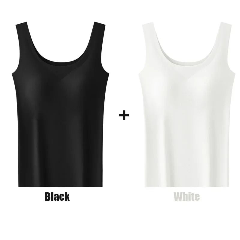 Womens Seamless Tank Top With Chest Pad 2 Pack 8