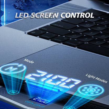 Air Compression RGB Laptop Cooling Pad, Ultra Quiet USB Cooler, Adjustable Stand, Fast Heat Dissipation for Gaming