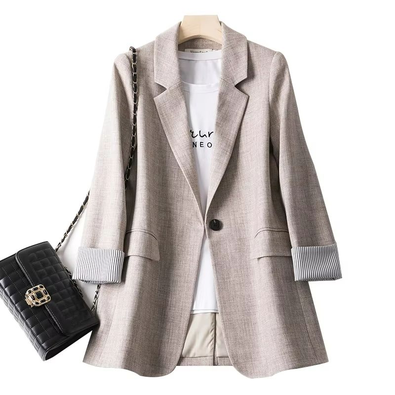 Womens Plaid Blazer  Elegant Office Suit Coat For Work  Casual Wear 2