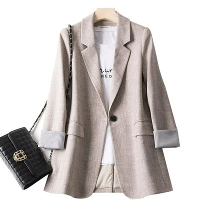 Womens Plaid Blazer  Elegant Office Suit Coat For Work  Casual Wear 2