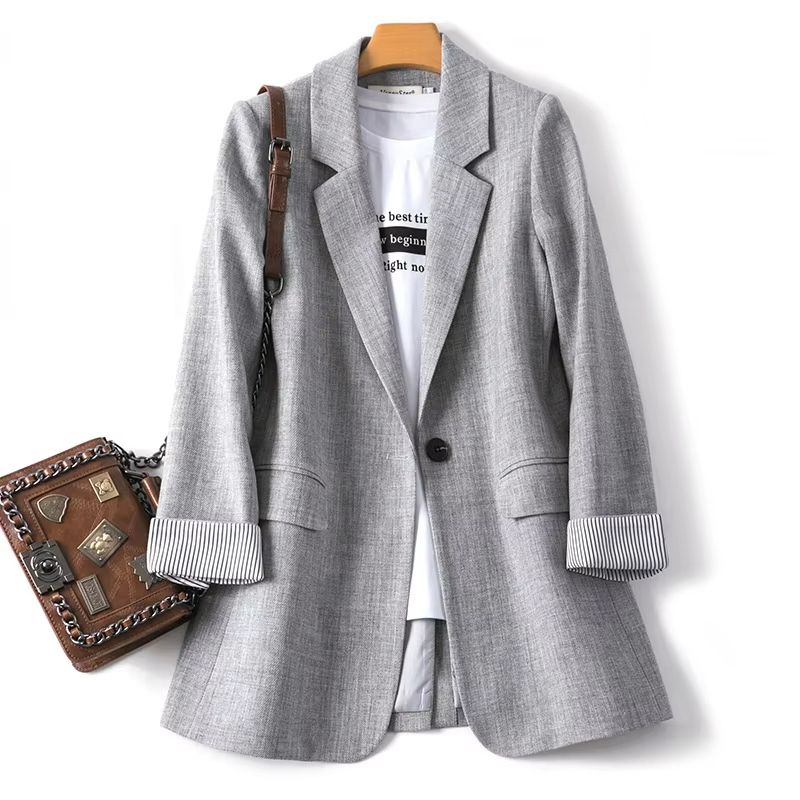 Womens Plaid Blazer  Elegant Office Suit Coat For Work  Casual Wear 4