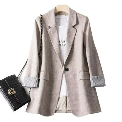 Womens Plaid Blazer  Elegant Office Suit Coat For Work  Casual Wear 7