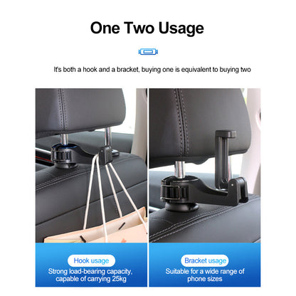 Heavy-Duty Car Organizer Hooks, Universal Rear Seat Hanger for Phone, Shopping Bags, and Masks, 6 Pack