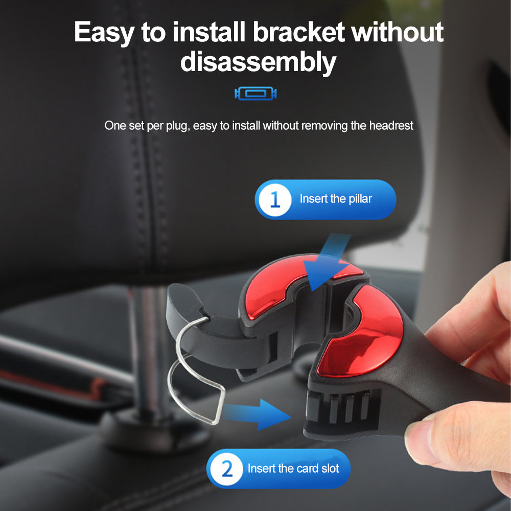Heavy-Duty Car Organizer Hooks, Universal Rear Seat Hanger for Phone, Shopping Bags, and Masks, 6 Pack