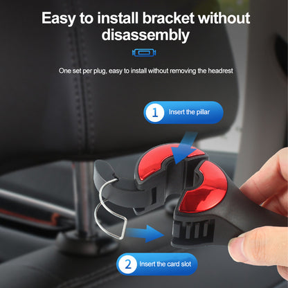 Heavy-Duty Car Organizer Hooks, Universal Rear Seat Hanger for Phone, Shopping Bags, and Masks, 6 Pack