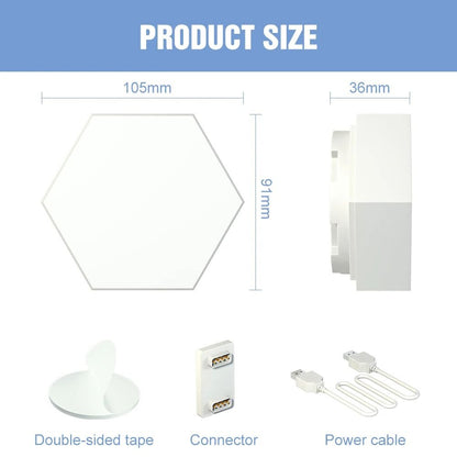 LED Honeycomb Modular Wall Lamp Touch Control Night Light 5