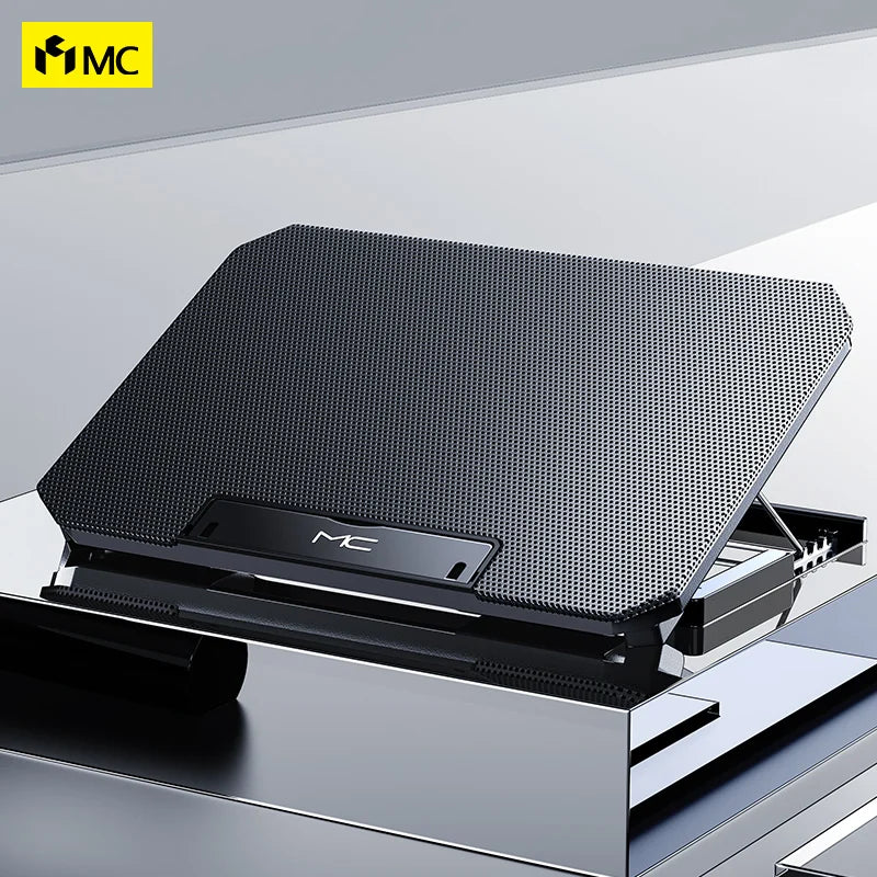 Gaming Laptop Cooler, Pad with LED Screen, Two USB Port, 2600RPM Notebook Stand, Silent Fan for Laptop Cooling