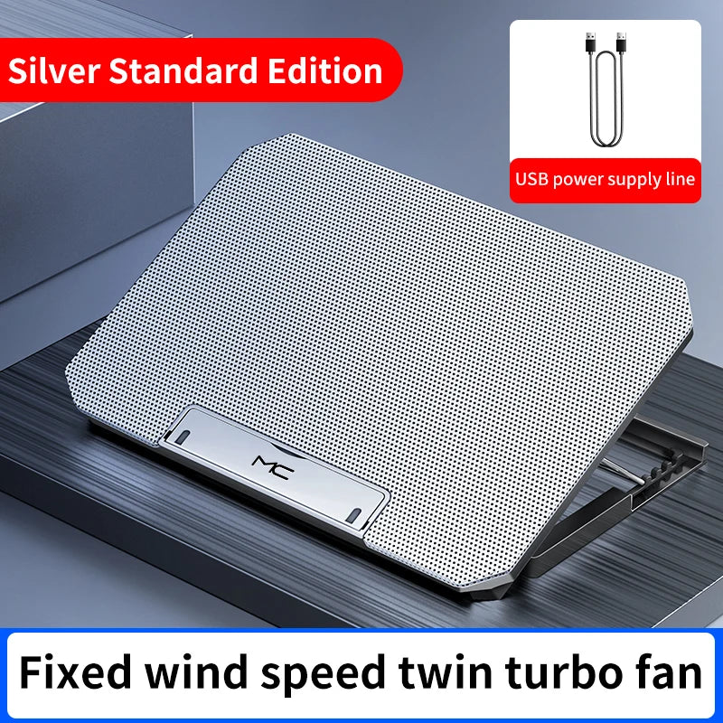 Gaming Laptop Cooler, Pad with LED Screen, Two USB Port, 2600RPM Notebook Stand, Silent Fan for Laptop Cooling