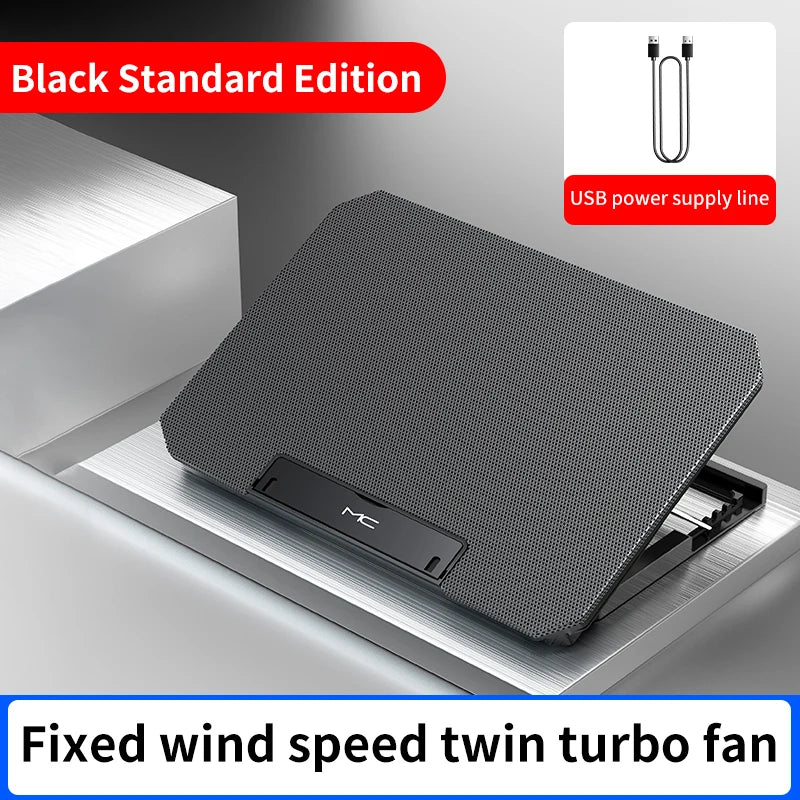Gaming Laptop Cooler, Pad with LED Screen, Two USB Port, 2600RPM Notebook Stand, Silent Fan for Laptop Cooling