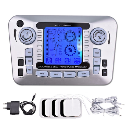 Professional 12 Mode TENS EMS Muscle Stimulator, Electric Pulse Massager for Digital Pain Relief & Health Care
