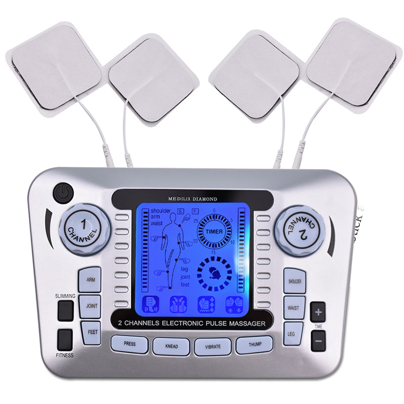 Professional 12 Mode TENS EMS Muscle Stimulator Electric Pulse Massager For Digital Pain Relief  He 5