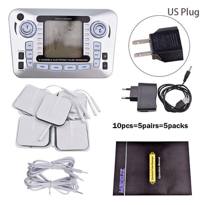 Professional 12 Mode TENS EMS Muscle Stimulator Electric Pulse Massager For Digital Pain Relief  He 10