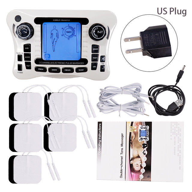 Professional 12 Mode TENS EMS Muscle Stimulator Electric Pulse Massager For Digital Pain Relief  He 11
