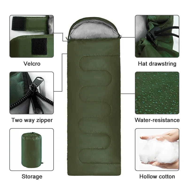 Ultralight Camping Sleeping Bag Waterproof 4 Season, Warm Envelope Backpacking Sleeping Bags for Hiking and Traveling