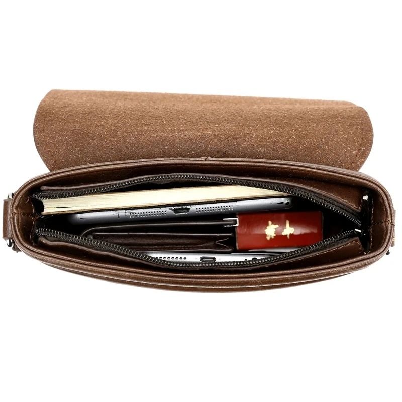 Mens Leather Crossbody Messenger Shoulder Bag 5