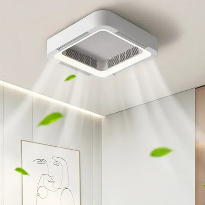 Eco-Friendly Invisible Bladeless Ceiling Fan Lamp with LED Light, Eye-Protecting Circulator for Bedroom, Living Room