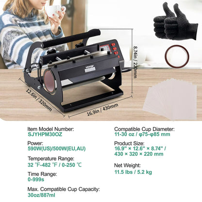 SucceBuy DualStation Tumbler Heat Press Machine For 1130oz Sublimation Mugs  Tumblers 6