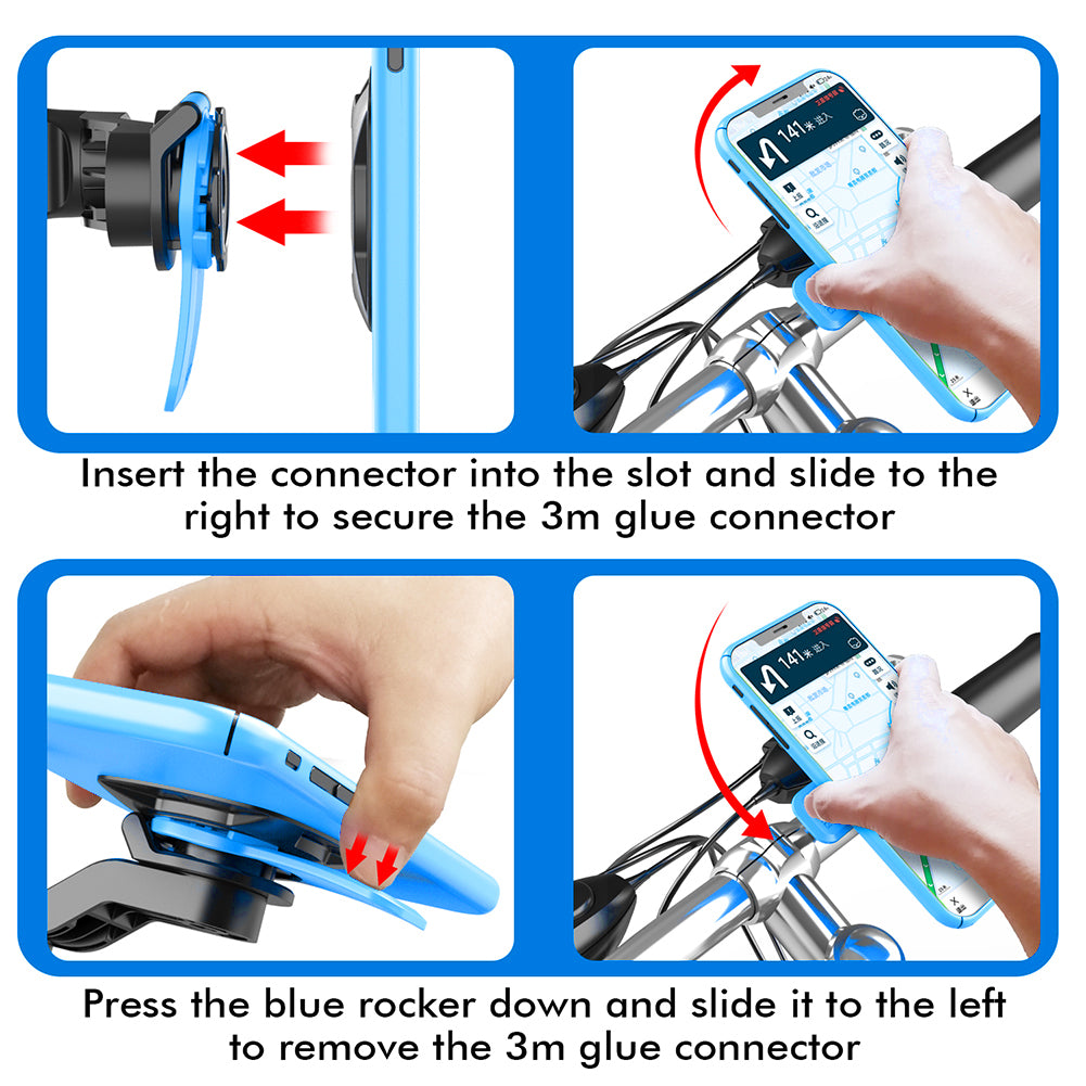 Quad Lock Motorcycle Bike Phone Holder With Shock Absorber Rotatable MTB Handlebar Phone Stand GPS  5