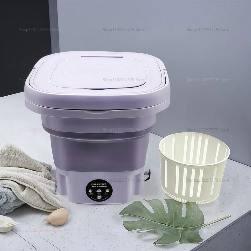 Portable Folding Washing Machine Bucket Compact Travel Laundry Washer for Clothes Socks and Underwear