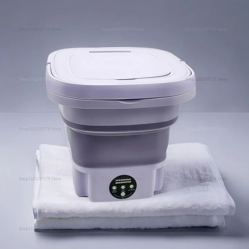 Portable Folding Washing Machine Bucket Compact Travel Laundry Washer For Clothes Socks And Underwe 2