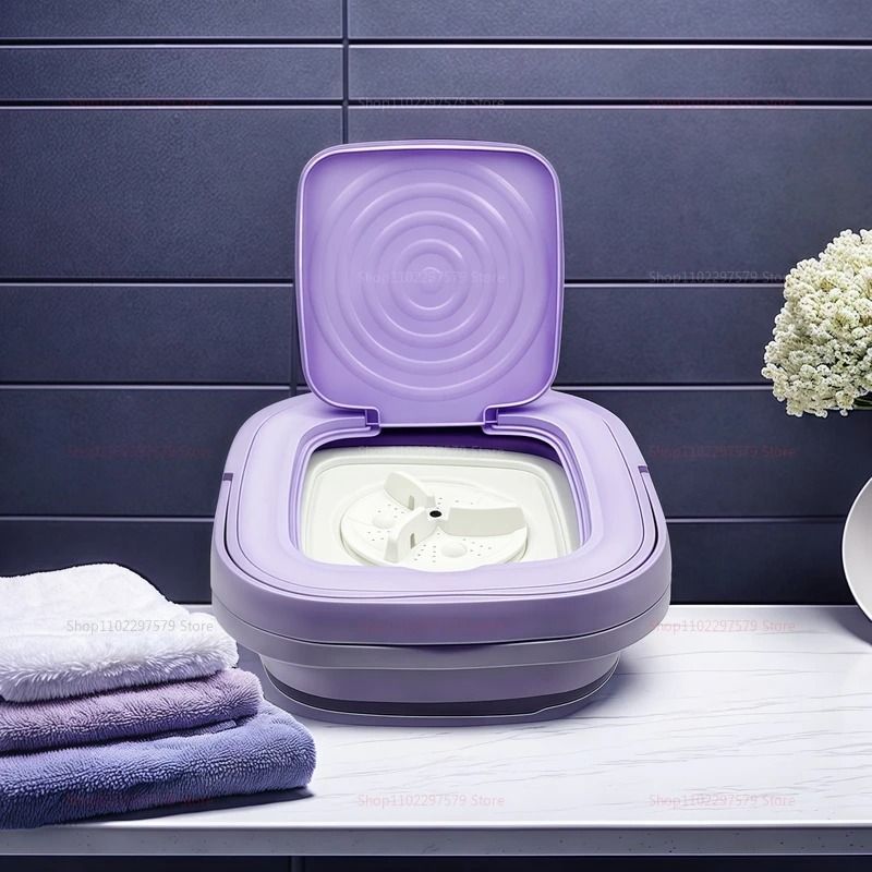 Portable Folding Washing Machine Bucket Compact Travel Laundry Washer For Clothes Socks And Underwe 3