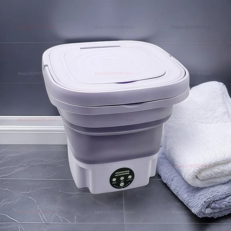 Portable Folding Washing Machine Bucket Compact Travel Laundry Washer For Clothes Socks And Underwe 4