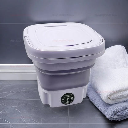Portable Folding Washing Machine Bucket Compact Travel Laundry Washer For Clothes Socks And Underwe 4
