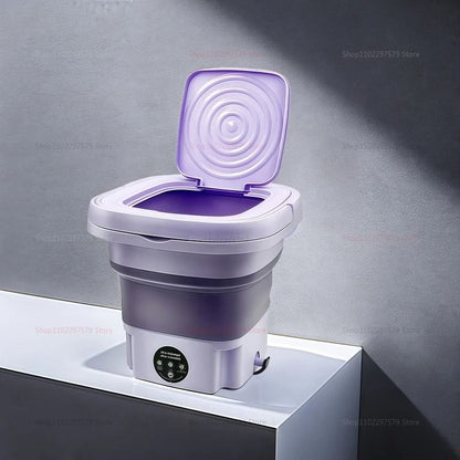 Portable Folding Washing Machine Bucket Compact Travel Laundry Washer For Clothes Socks And Underwe 5