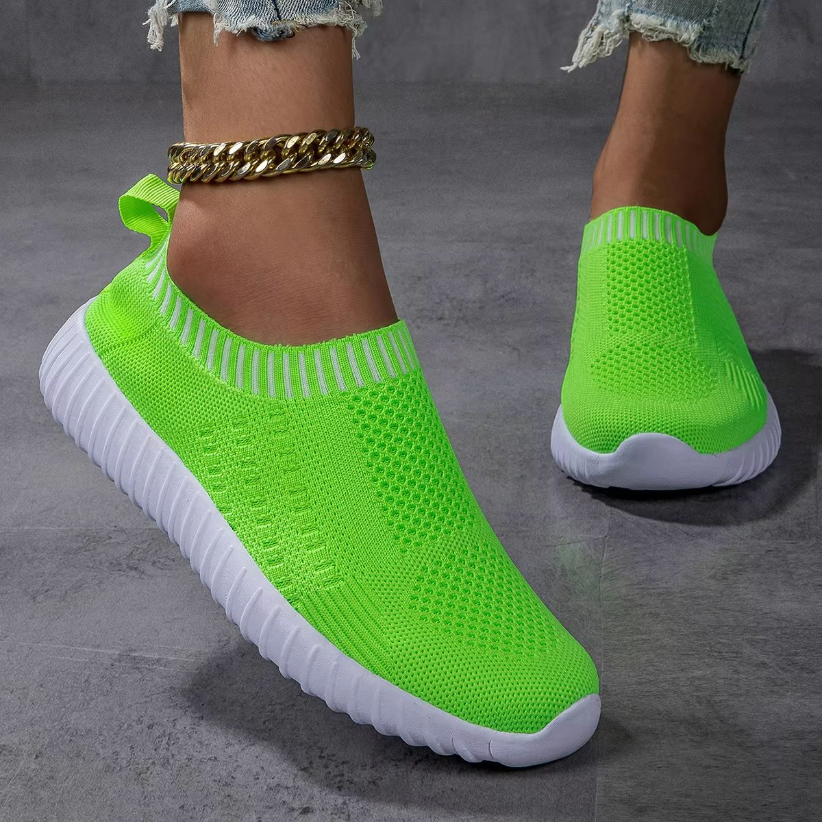 Womens Breathable Knit Sneakers  Lightweight Mesh Casual Walking Shoes 3
