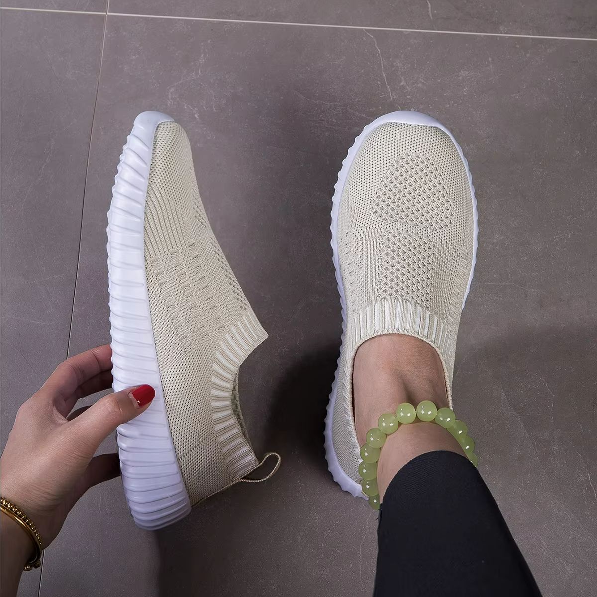 Womens Breathable Knit Sneakers  Lightweight Mesh Casual Walking Shoes 10
