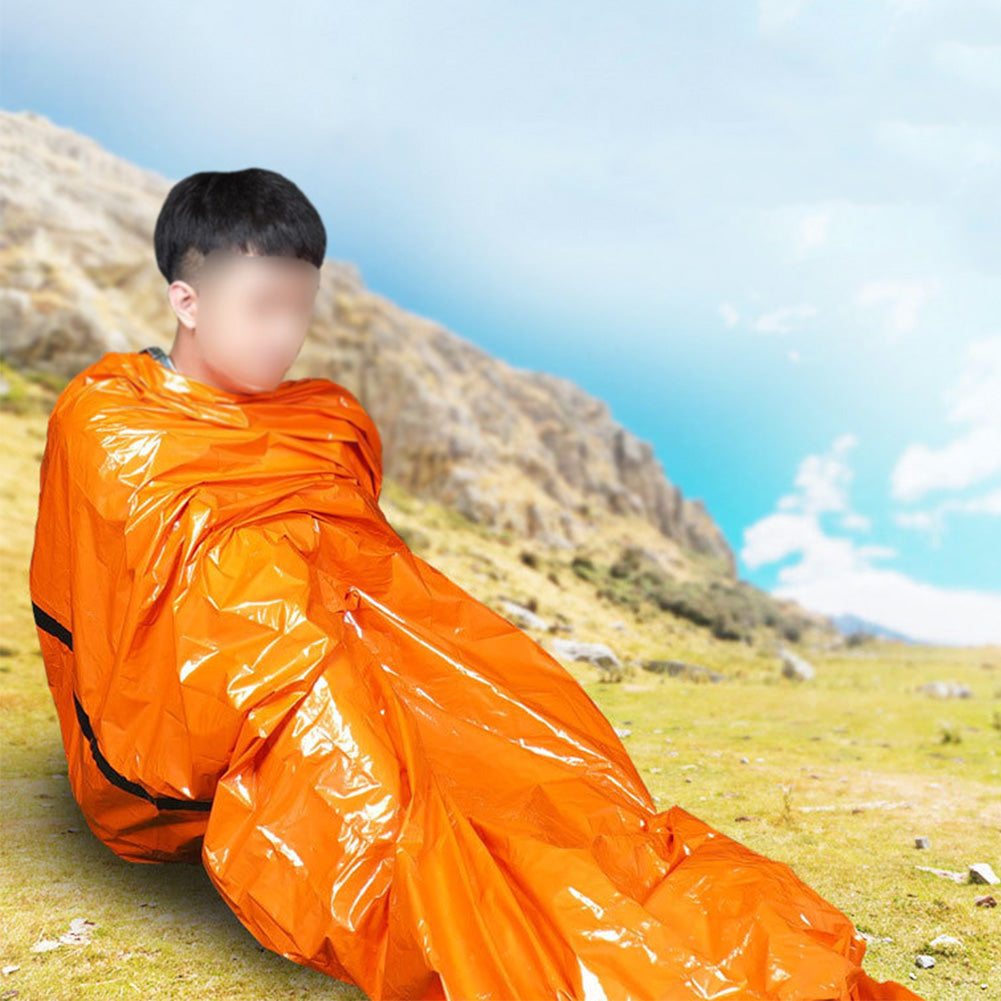 Portable Thermal Sleeping Bag, Emergency Blanket Waterproof Survival Bivy for Camping Hiking Outdoor Survival Gear