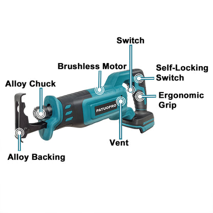 Brushless Reciprocating Saw With Blades Rechargeable Electric Saw For Woodworking  Metal Cutting Po 4