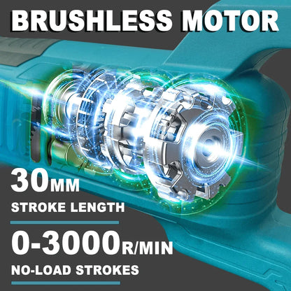 Brushless Reciprocating Saw With Blades Rechargeable Electric Saw For Woodworking  Metal Cutting Po 2
