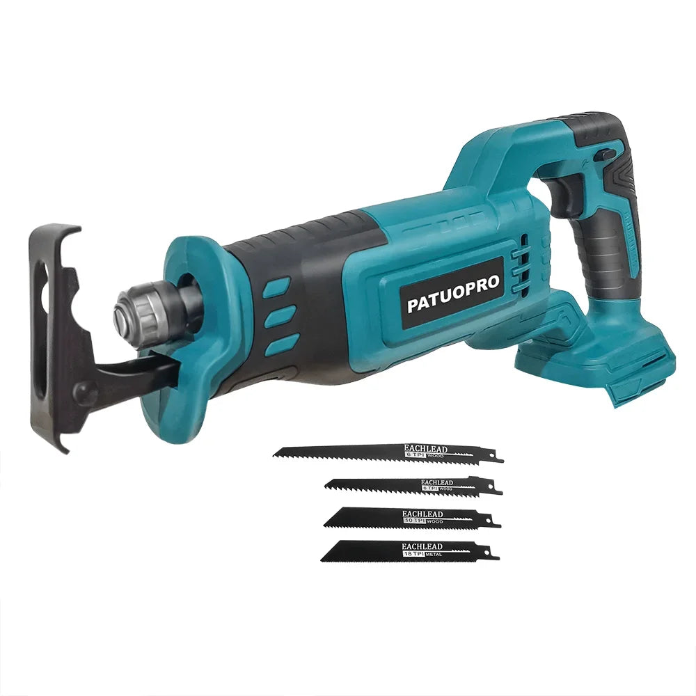 Brushless Reciprocating Saw With Blades, Rechargeable Electric Saw for Woodworking & Metal Cutting, Power Tool Fits