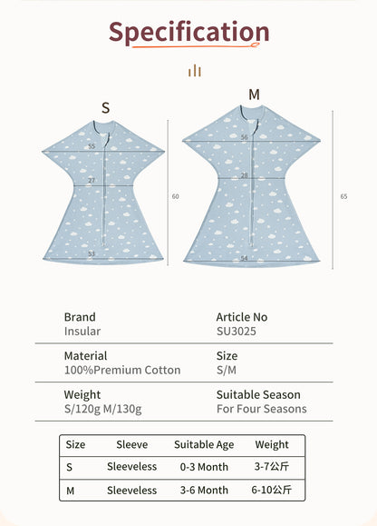 Baby Sleeping Bags Infant Swaddle Blanket Newborn Wrapping Antishock 2Ways Zipper 100 Cotton Summer 4