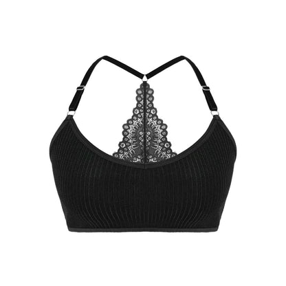 Womens Wireless Ribbed Bra  Breathable Backless Camisole Lingerie 4