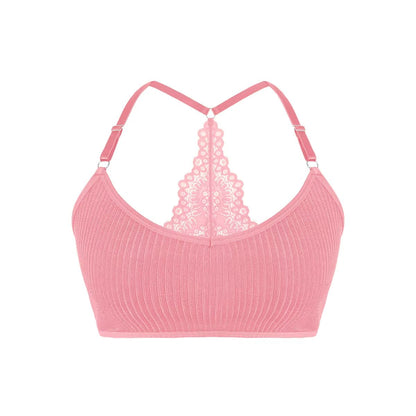 Womens Wireless Ribbed Bra  Breathable Backless Camisole Lingerie 7