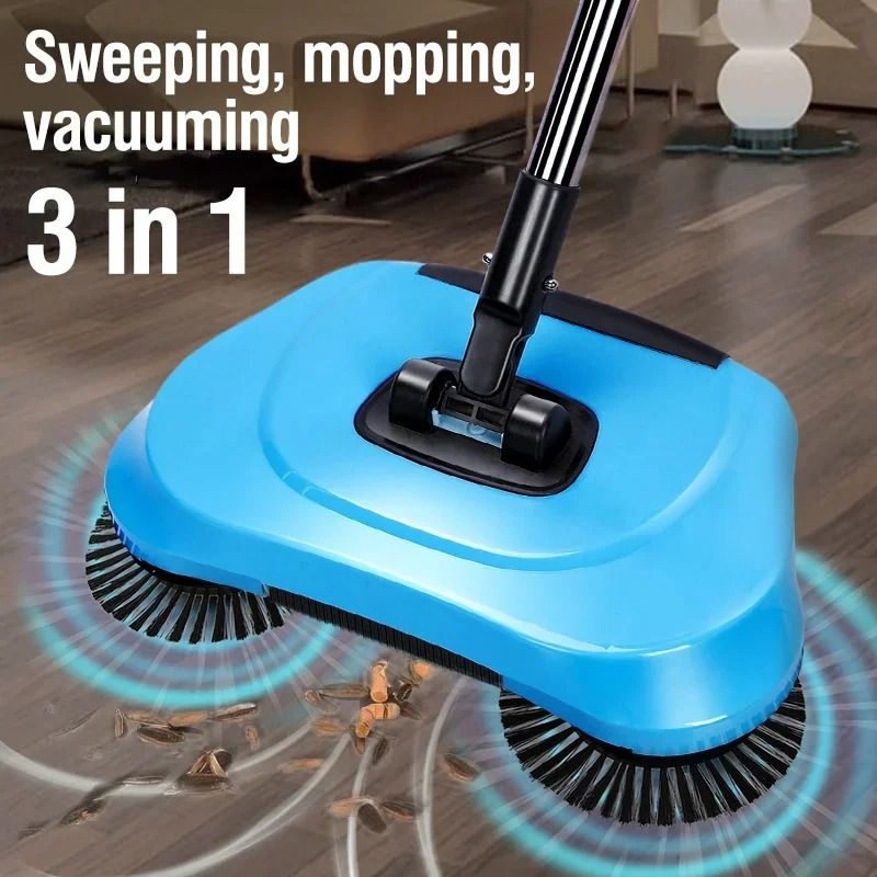 Multifunction Push Broom with Long Handle for Easy Floor and Carpet Cleaning