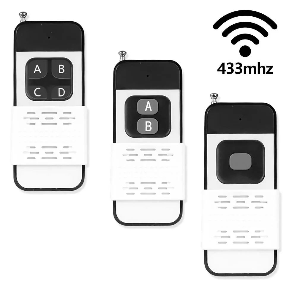 Wireless Remote Control with Buttons, Learning Code, RF Transmitter for Automatic Garage Doors, Gates, and Motors