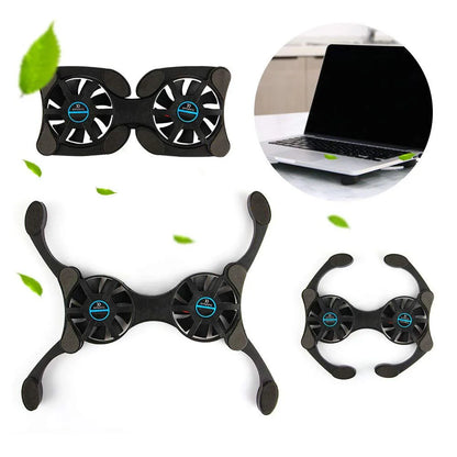 Foldable USB Laptop Cooling Pads With Double Fans, Mini Octopus Notebook Cooler, Portable Cooling Pad for Laptop